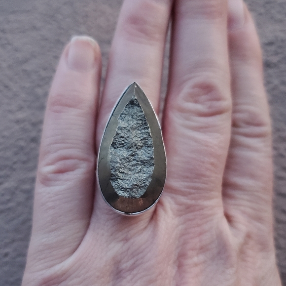 New Pyrite Apache Gold 925 Silver Ring. - Picture 4 of 7
